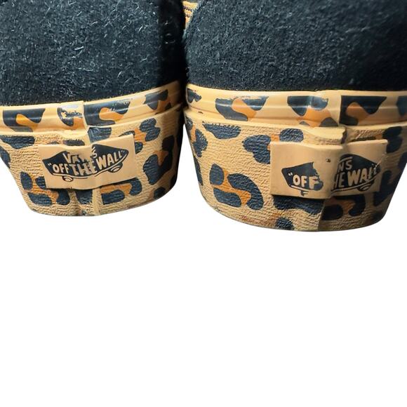 Women’s Vans Size 6.5 Leopard Print Black Platform Old Skool Style Skate Shoes - Picture 15 of 16